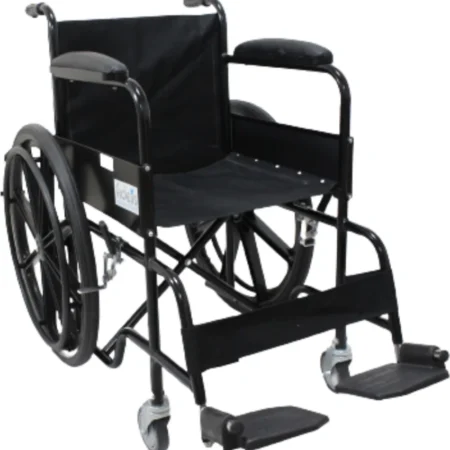 Foldable wheel chair with seat belt