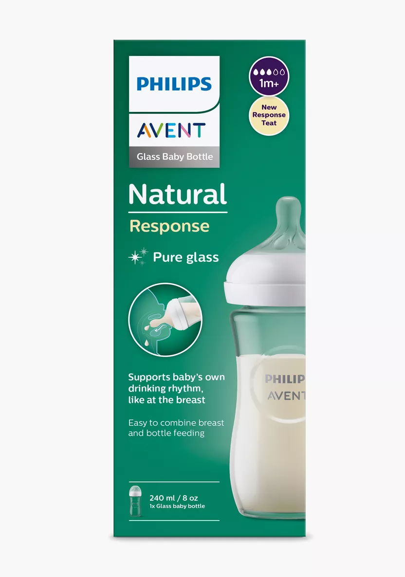 philips avent natural response glass baby bottle 1m+ 240ml